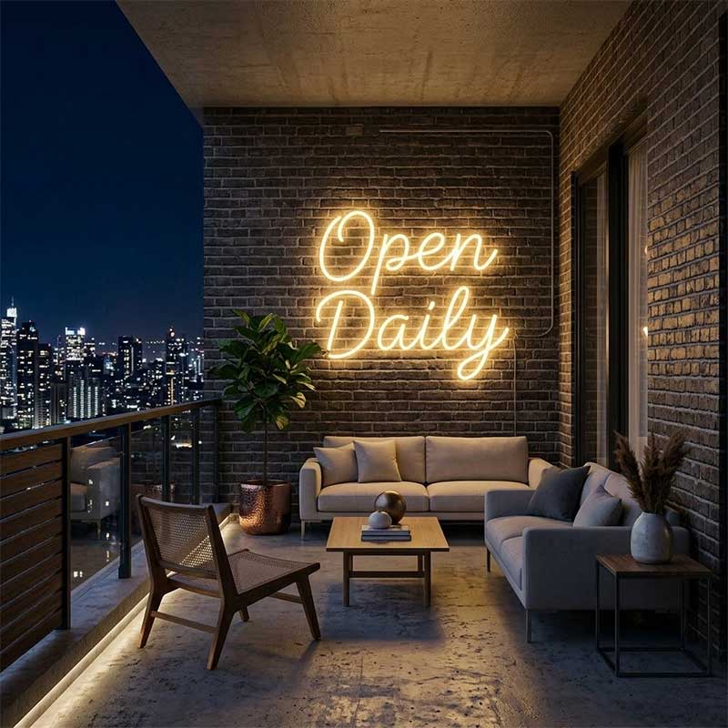 Open Daily Neon Sign – LED Storefront Light 3