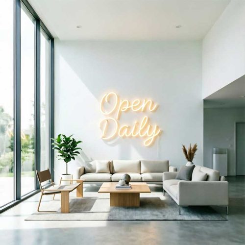 Open Daily Neon Sign – LED Storefront Light