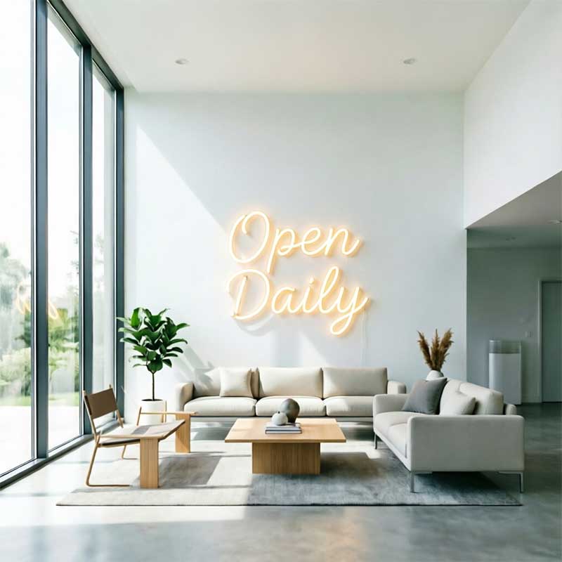 Open Daily Neon Sign – LED Storefront Light