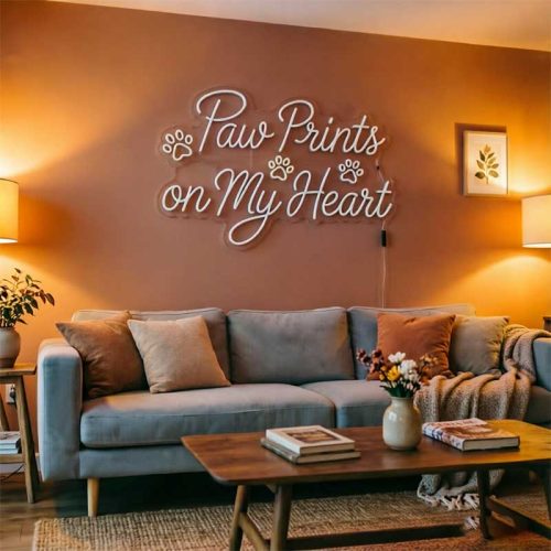 Paw Prints on My Heart – Custom LED Neon Sign