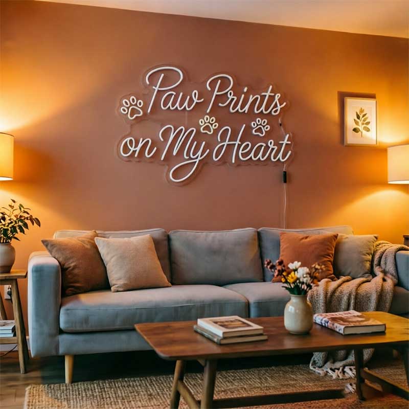 Paw Prints on My Heart – Custom LED Neon Sign 2