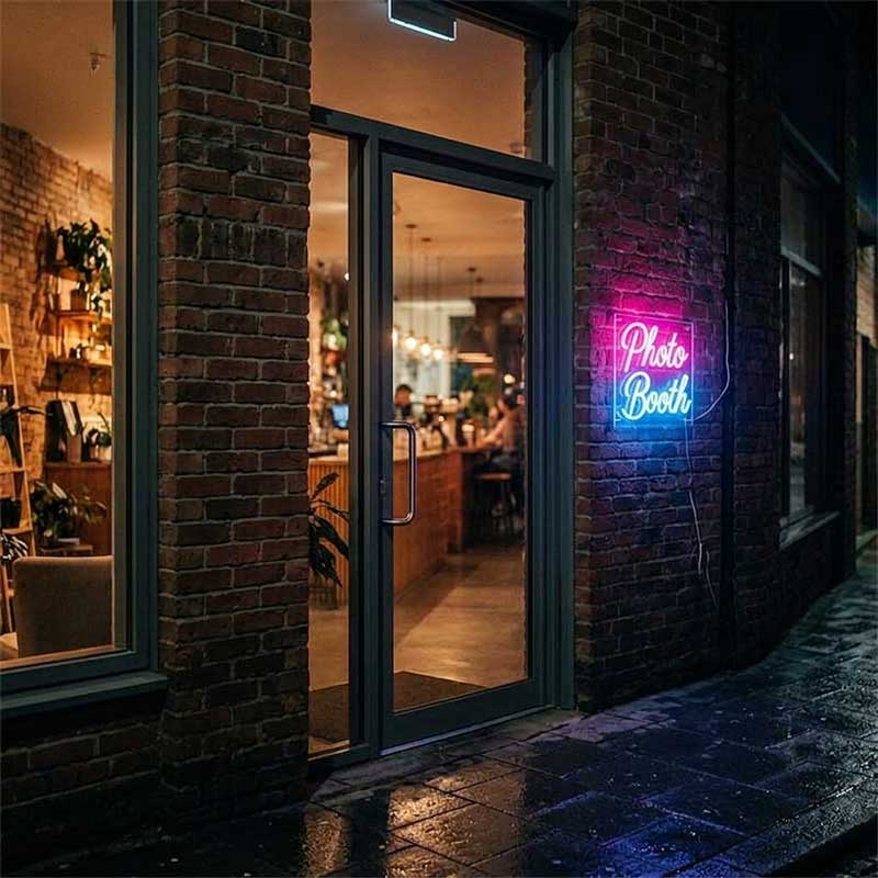 Photo Booth Neon Sign – LED Event Prop Light 3