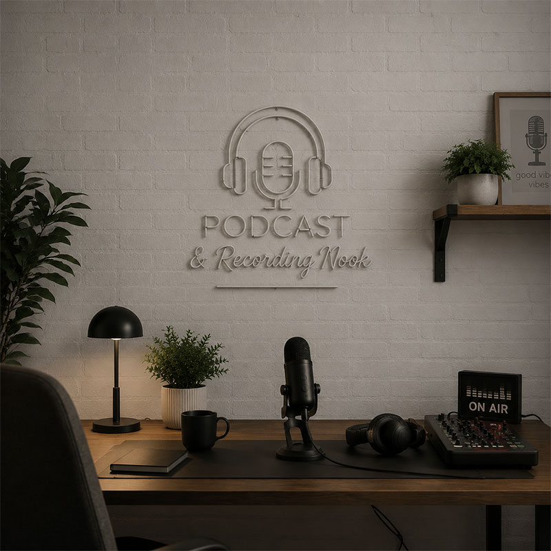 Podcast Recording Nook Neon Sign – Soft Glow 2