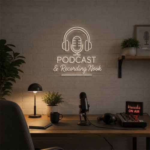 Podcast Recording Nook Neon Sign – Soft Glow
