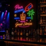 “Power. Decisions. Great Stories.” Neon Sign – For Bars 3