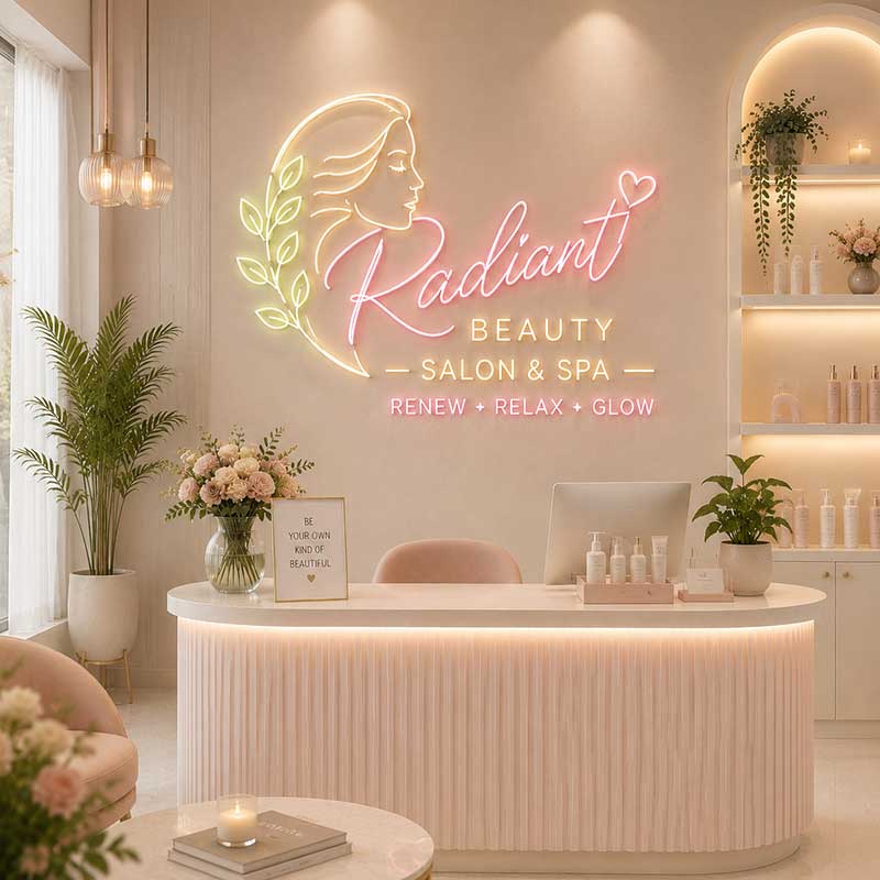 Radiant Glow Neon Sign – Elevate Your Salon & Spa Sanctuary 3