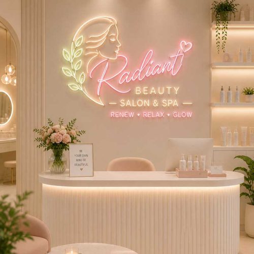 Radiant Glow Neon Sign – Elevate Your Salon & Spa Sanctuary