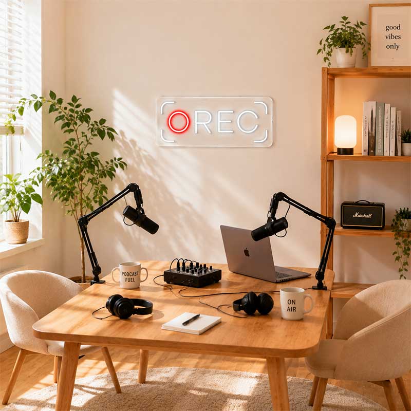 Let Your Voice Glow – REC Neon Sign 3