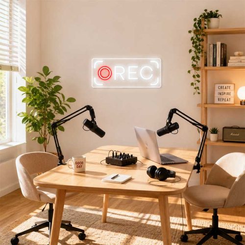 Let Your Voice Glow – REC Neon Sign