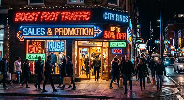Boost Foot Traffic with Sales and Promotion Neon Signs