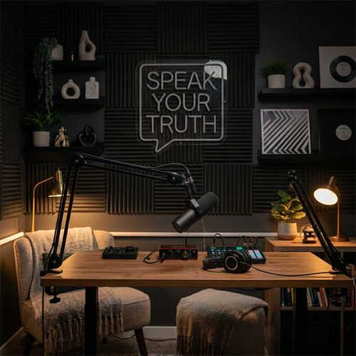 Speak Your Truth – Podcast Empowerment Sign for Wellnes