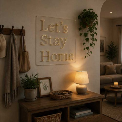 Home Is Our Favorite Place – Let’s Stay Home Neon Sign