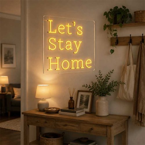Home Is Our Favorite Place – Let’s Stay Home Neon Sign