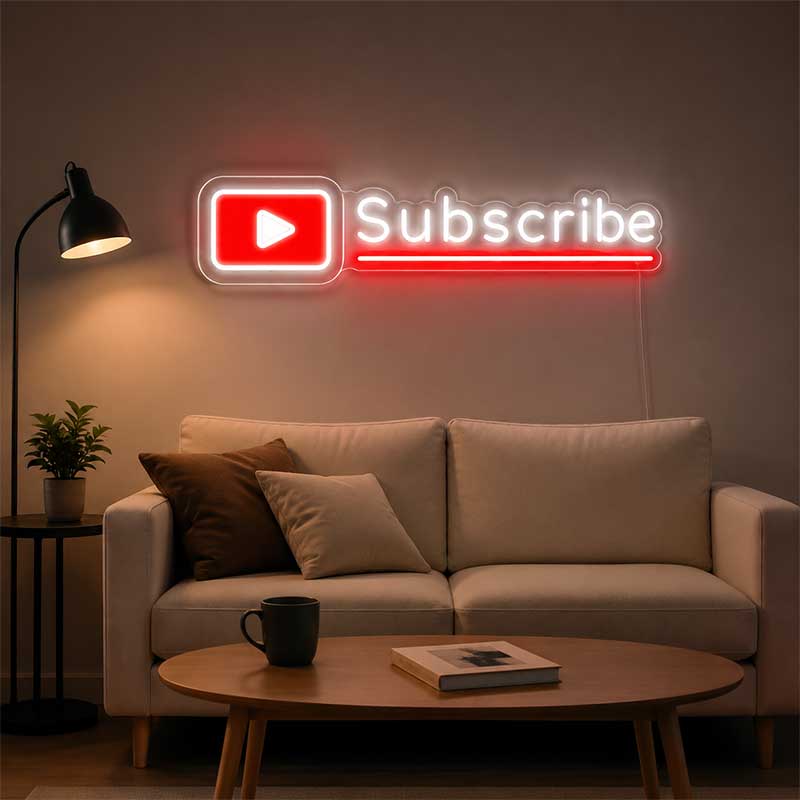 Subscribe Neon Sign – For YouTubers, Streamers & Creators