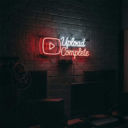 Upload Complete – YouTube Progress Neon