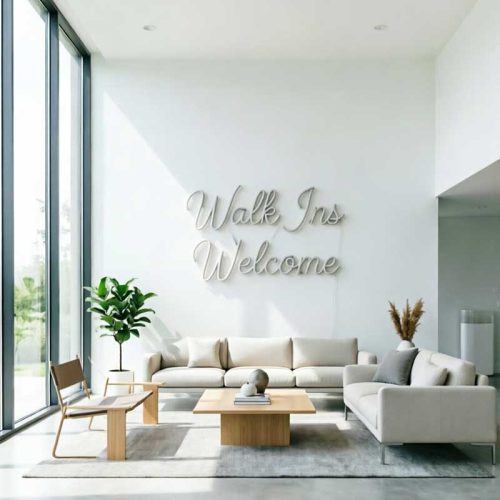 Walk Ins Welcome Neon Sign – LED Hair Salon Light
