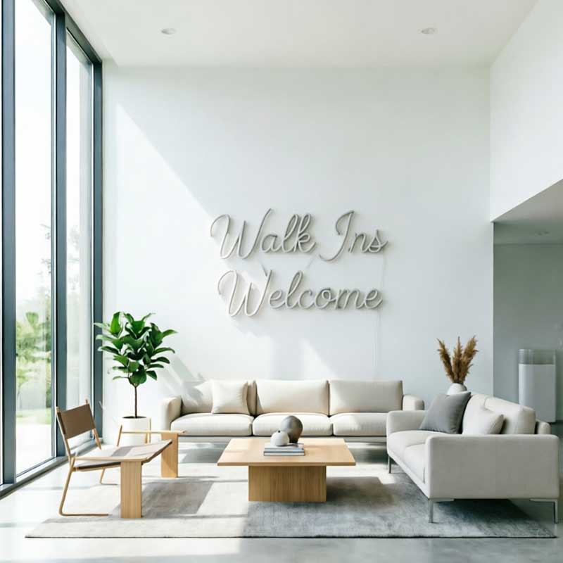 Walk Ins Welcome Neon Sign – LED Hair Salon Light 2