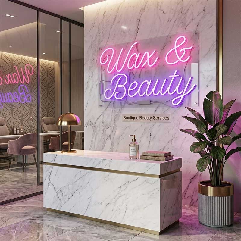 Wax & Beauty Neon Sign – LED Studio Light 3