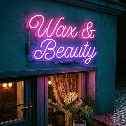 Wax & Beauty Neon Sign – LED Studio Light