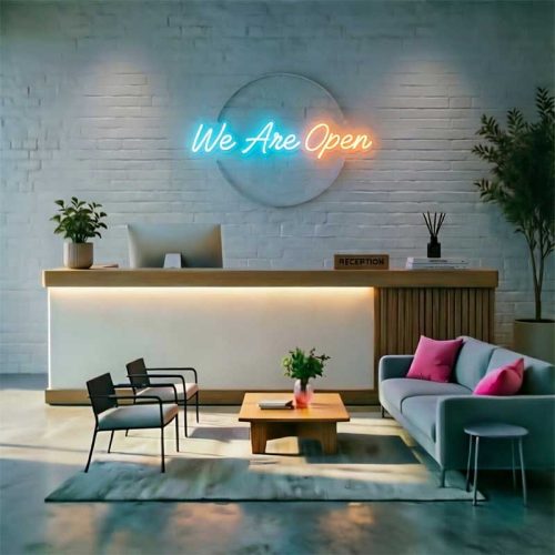 We Are Open Neon Sign – LED Storefront Light