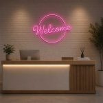 Welcome Neon Sign – For Home Business Entryway & Front Door