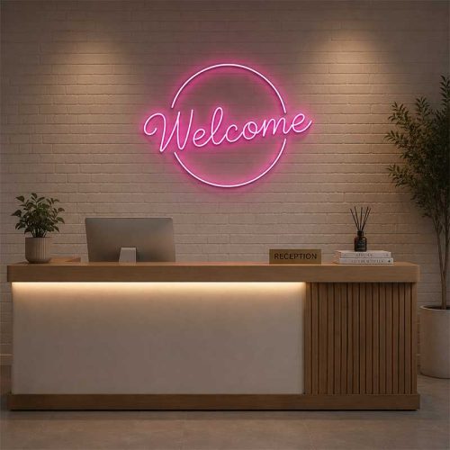 Welcome Neon Sign – For Home Business Entryway & Front Door