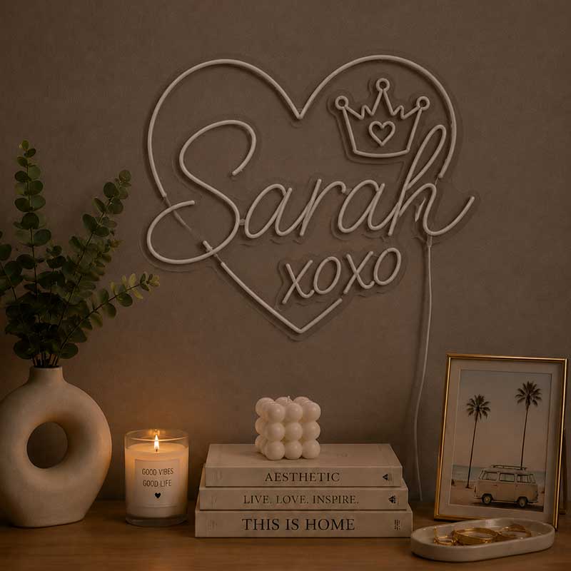 “XO Sarah” Custom Neon Sign – A Glowing Hug for Any Occasion 2