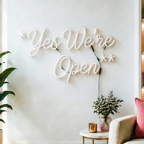 Yes We’re Open Neon Sign – Bright LED Storefront Light