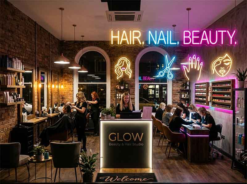 15 Stunning Salon Neon Sign Ideas for Hair, Nail & Beauty Studios