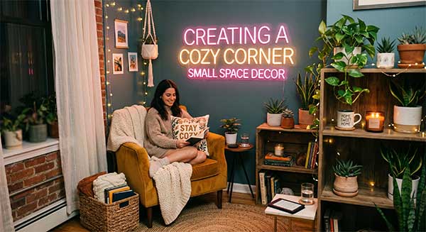 How to Create a Cozy Corner with Neon Signs: Small Space Decor