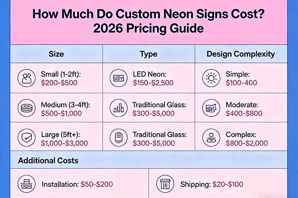 How Much Do Custom Neon Signs Cost? 2026 Pricing Guide