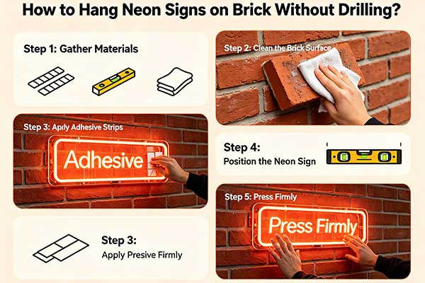 How to Hang Neon Signs on Brick Without Drilling?