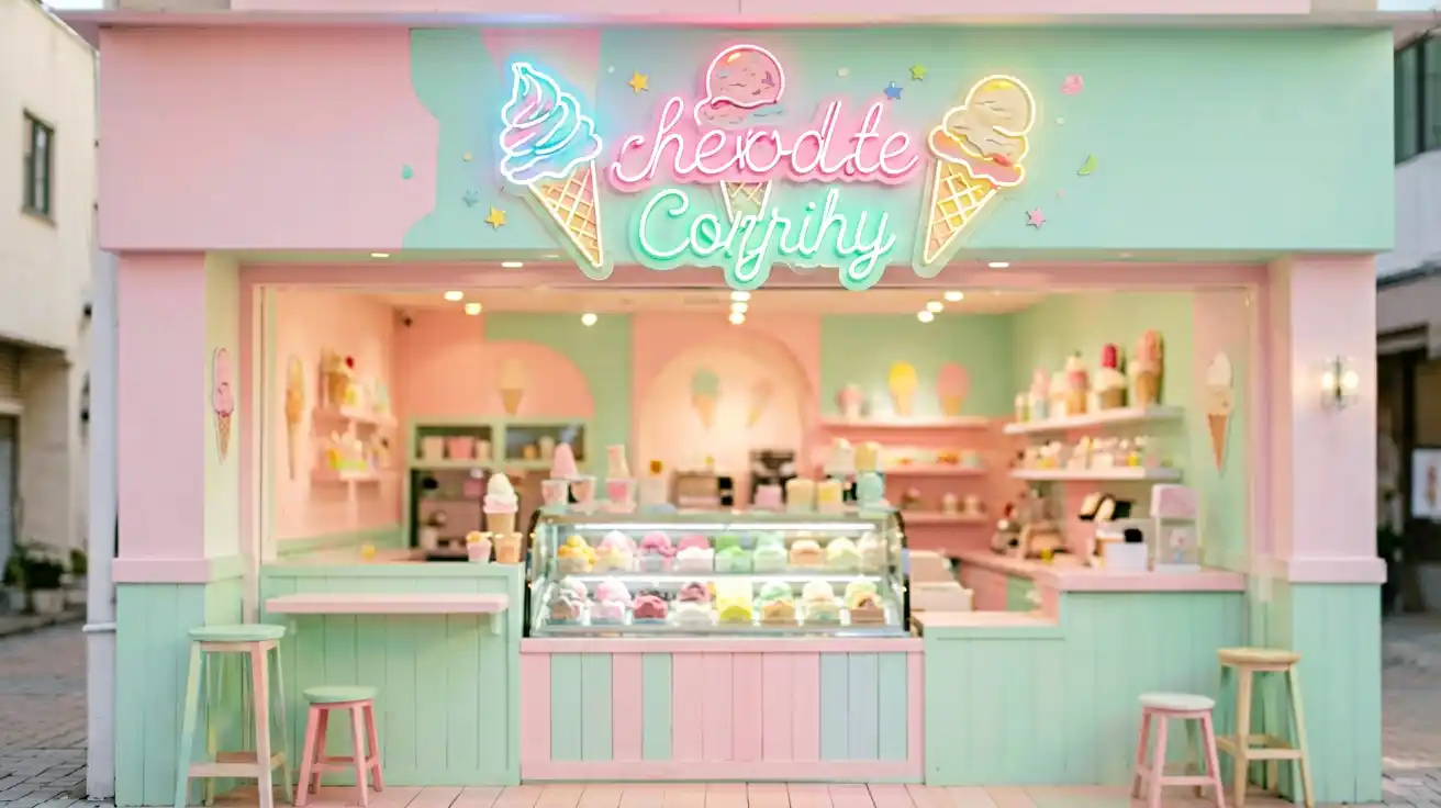 Neon Signs for Ice Cream Shops: Sweet Storefront Glow
